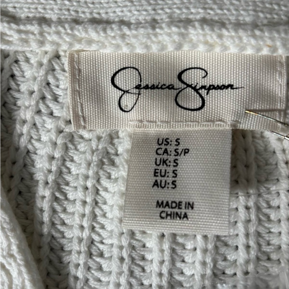 Jessica Simpson Cream Knit Cropped Cardigan Sweater NWT Size S - Picture 4 of 5